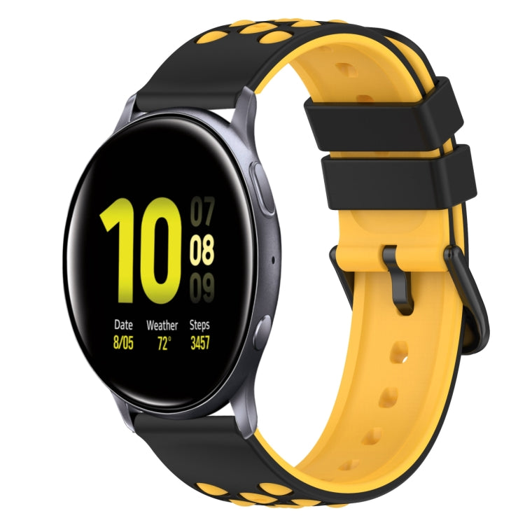 For Samsung Galaxy Watch Active2 44mm 20mm Two-Color Silicone Watch Band