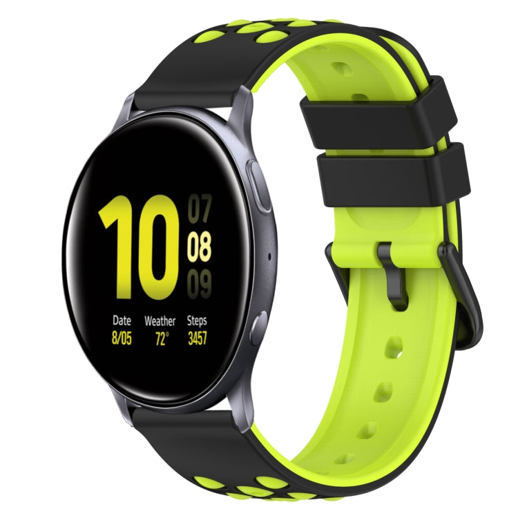 For Samsung Galaxy Watch Active2 44mm 20mm Two-Color Silicone Watch Band