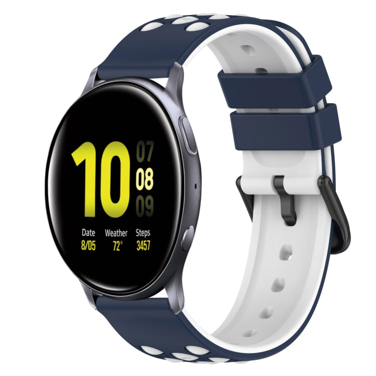 For Samsung Galaxy Watch Active2 44mm 20mm Two-Color Silicone Watch Band