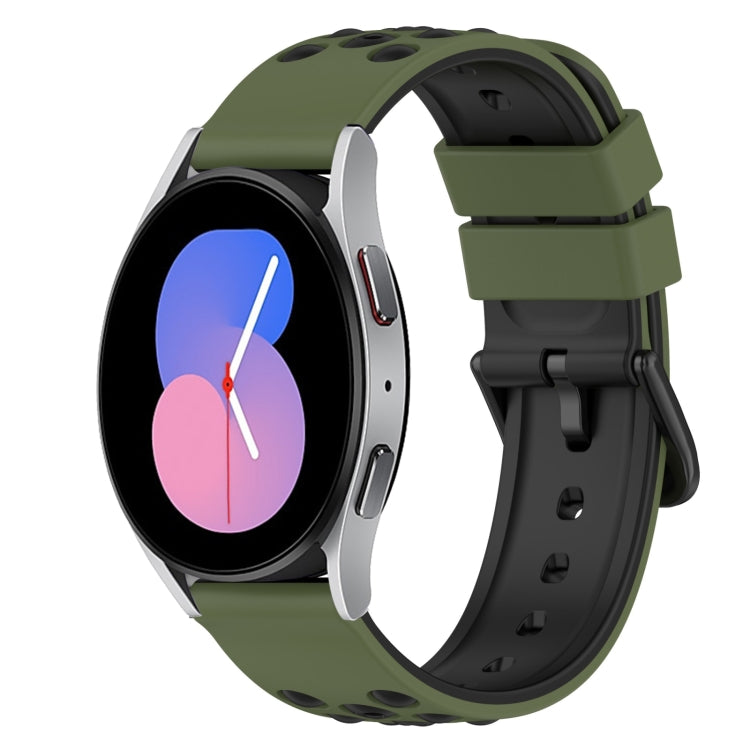 For Samsung Galaxy Watch 42mm 20mm Two-Color Silicone Watch Band