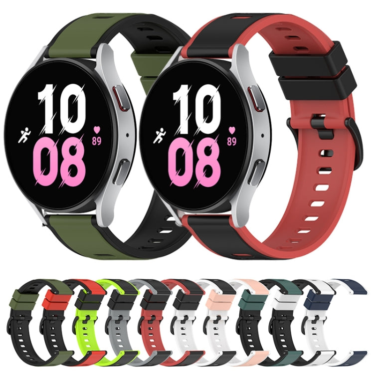 For Samsung Galaxy Watch 42mm 20mm Two-Color Silicone Watch Band