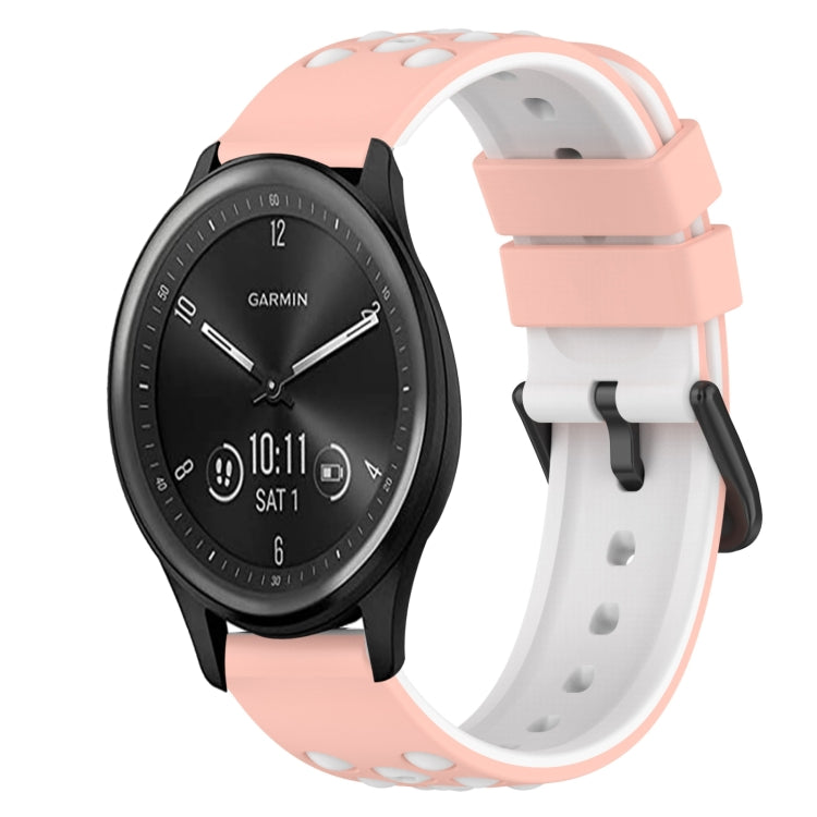 For Garmin Vivomove Sport 20mm Two-Color Silicone Watch Band