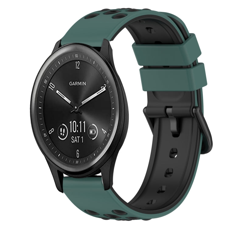 For Garmin Vivomove Sport 20mm Two-Color Silicone Watch Band
