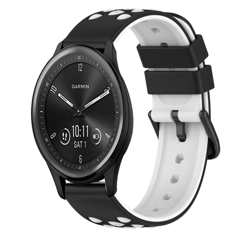 For Garmin Vivomove Sport 20mm Two-Color Silicone Watch Band