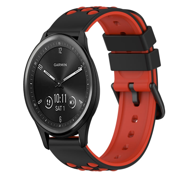 For Garmin Vivomove Sport 20mm Two-Color Silicone Watch Band