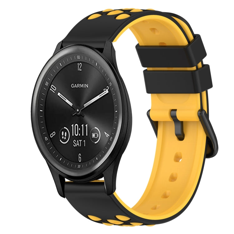 For Garmin Vivomove Sport 20mm Two-Color Silicone Watch Band