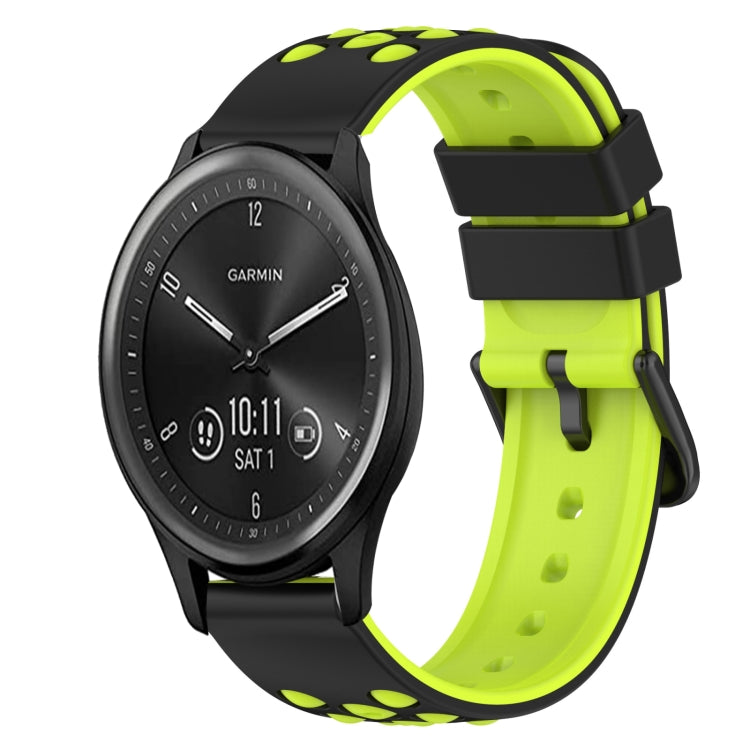 For Garmin Vivomove Sport 20mm Two-Color Silicone Watch Band