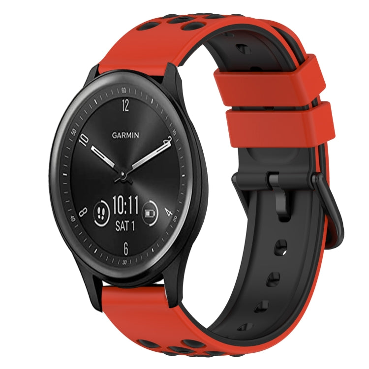 For Garmin Vivomove Sport 20mm Two-Color Silicone Watch Band