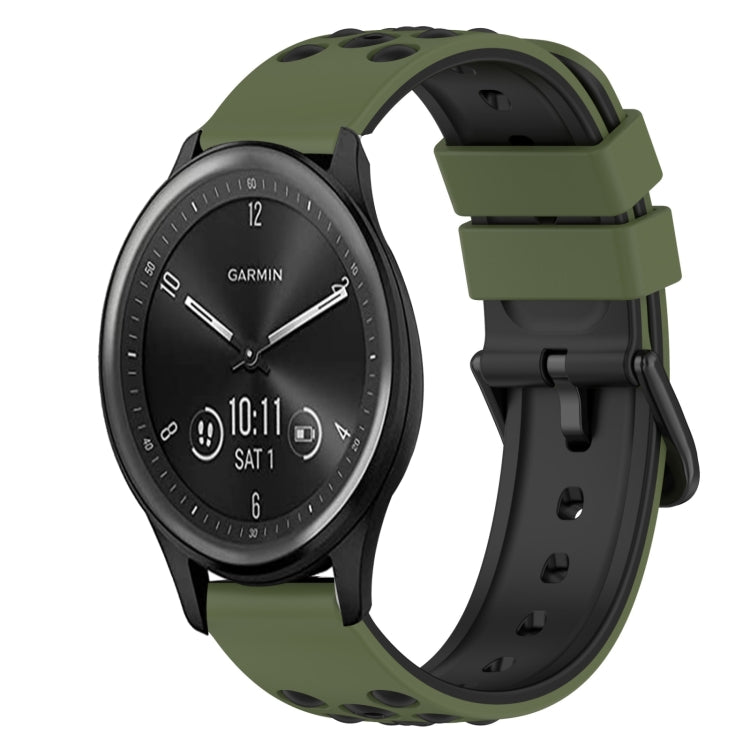 For Garmin Vivomove Sport 20mm Two-Color Silicone Watch Band