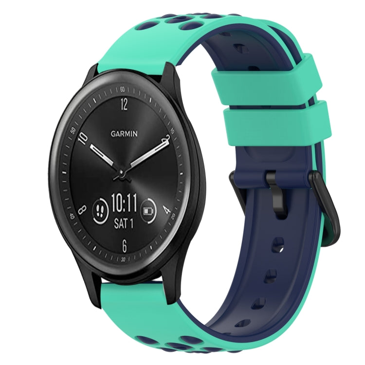 For Garmin Vivomove Sport 20mm Two-Color Silicone Watch Band