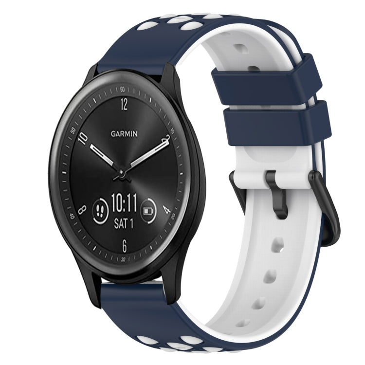 For Garmin Vivomove Sport 20mm Two-Color Silicone Watch Band