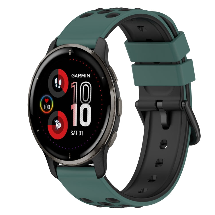 For Garmin Venu 2 Plus 20mm Two-Color Silicone Watch Band
