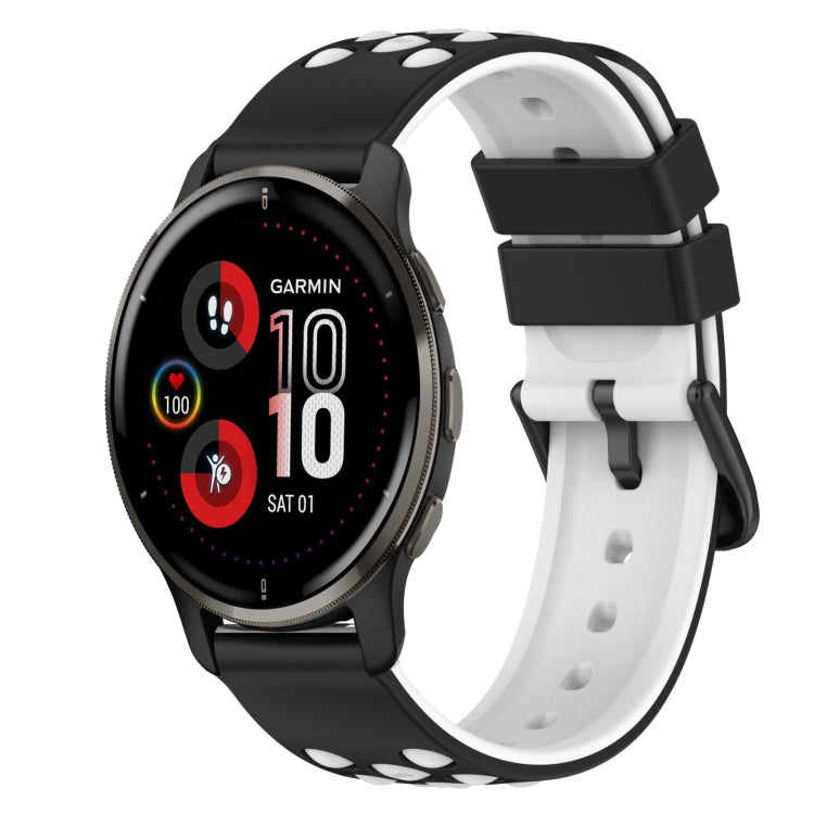 For Garmin Venu 2 Plus 20mm Two-Color Silicone Watch Band