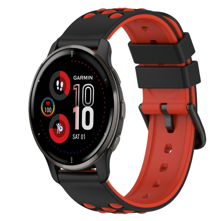 For Garmin Venu 2 Plus 20mm Two-Color Silicone Watch Band