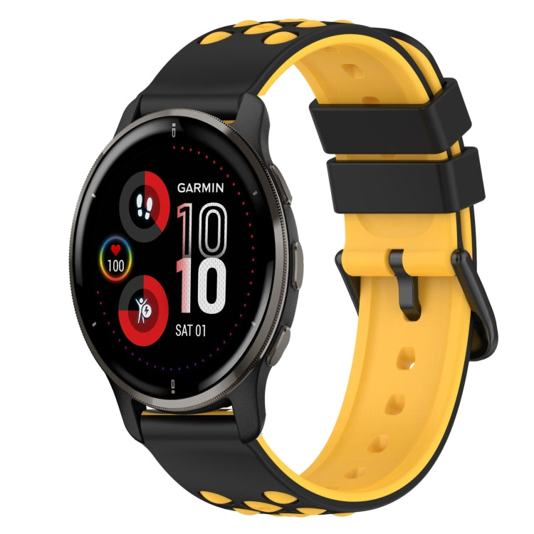 For Garmin Venu 2 Plus 20mm Two-Color Silicone Watch Band