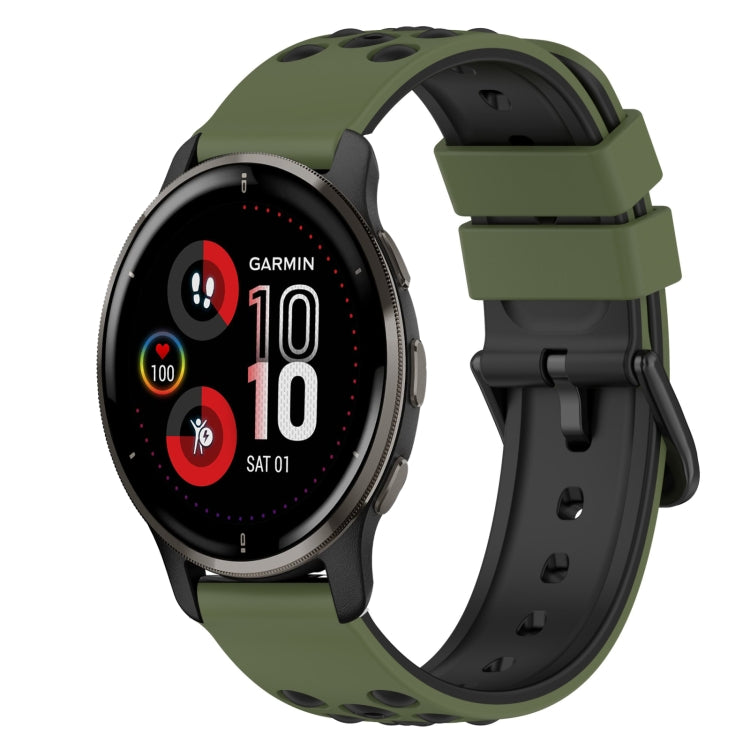 For Garmin Venu 2 Plus 20mm Two-Color Silicone Watch Band