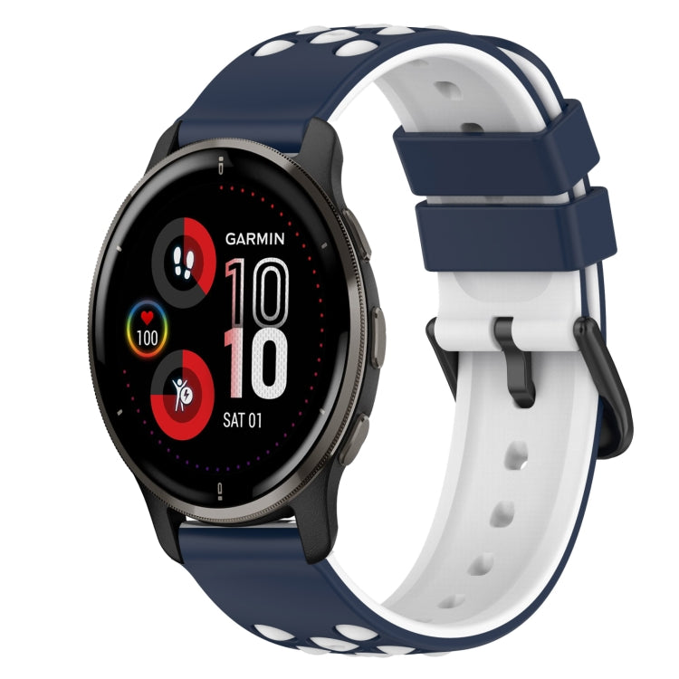For Garmin Venu 2 Plus 20mm Two-Color Silicone Watch Band