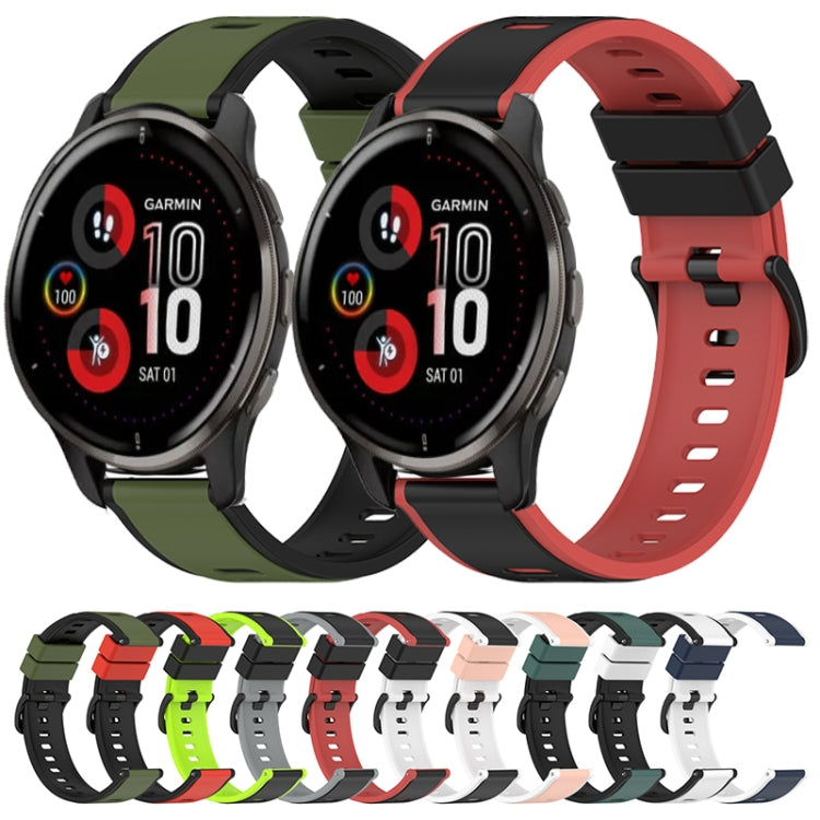For Garmin Venu 2 Plus 20mm Two-Color Silicone Watch Band