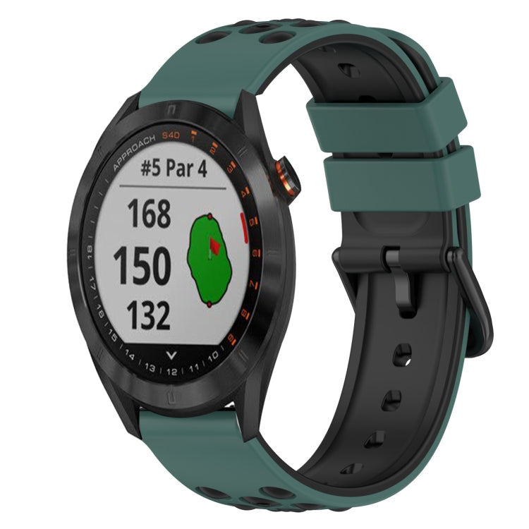 For Garmin Approach S40 20mm Two-Color Silicone Watch Band