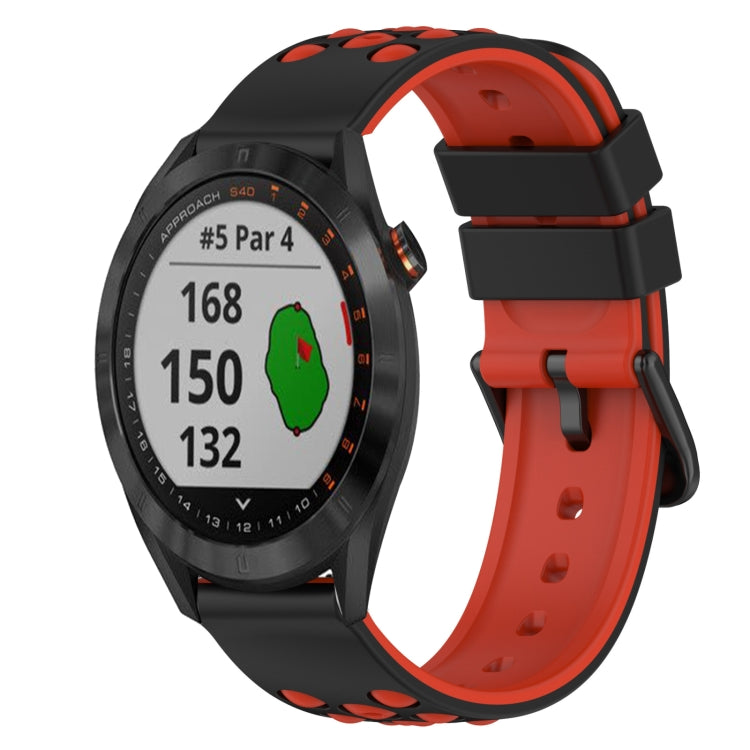 For Garmin Approach S40 20mm Two-Color Silicone Watch Band