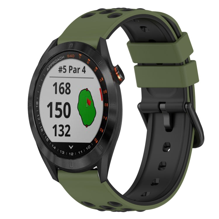 For Garmin Approach S40 20mm Two-Color Silicone Watch Band