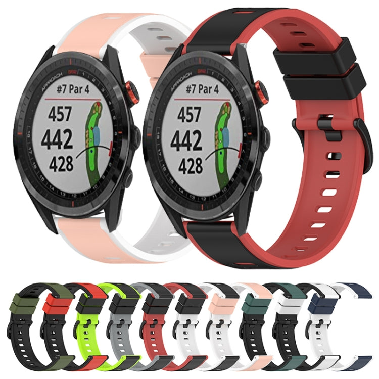 For Garmin Approach S40 20mm Two-Color Silicone Watch Band