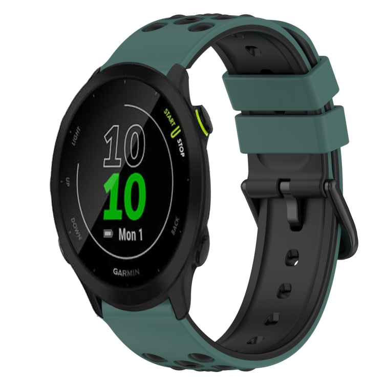 For Garmin Forerunner 55 20mm Two-Color Silicone Watch Band