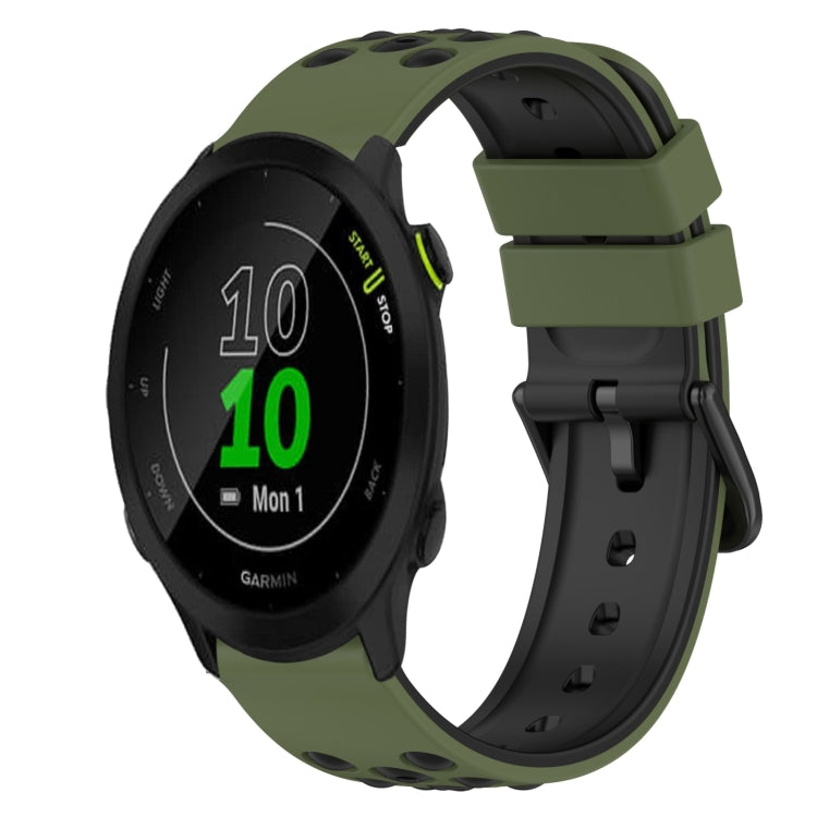 For Garmin Forerunner 55 20mm Two-Color Silicone Watch Band