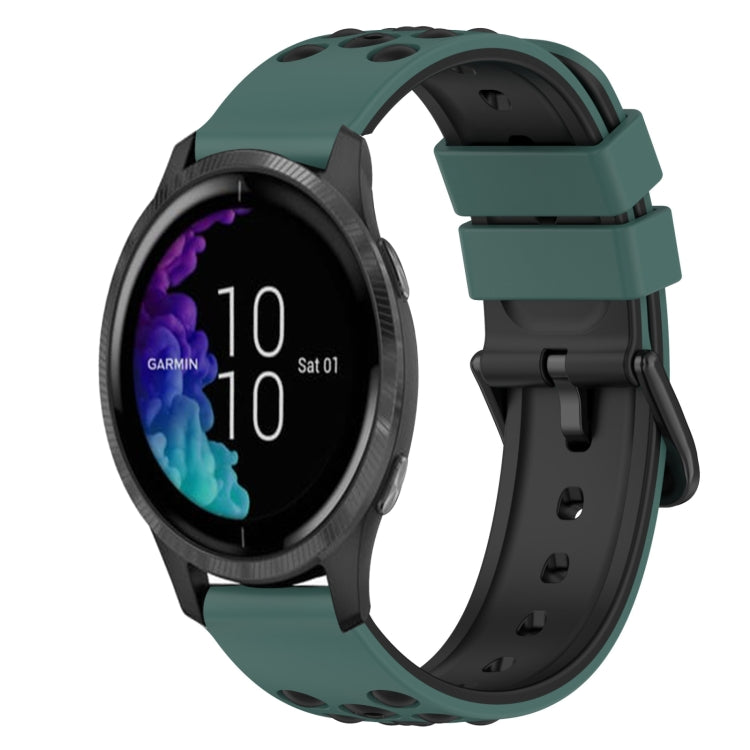 For Garmin Venu 20mm Two-Color Silicone Watch Band