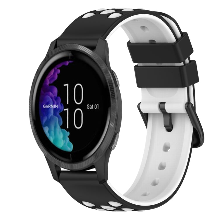 For Garmin Venu 20mm Two-Color Silicone Watch Band