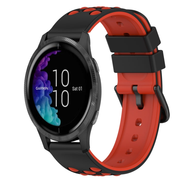 For Garmin Venu 20mm Two-Color Silicone Watch Band