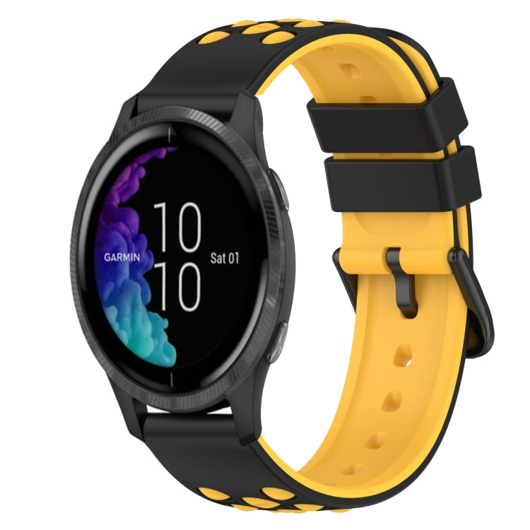 For Garmin Venu 20mm Two-Color Silicone Watch Band
