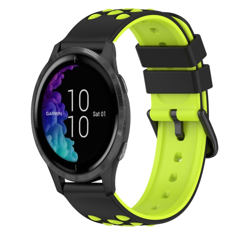 For Garmin Venu 20mm Two-Color Silicone Watch Band