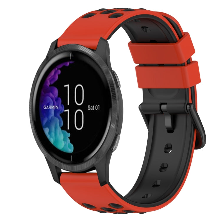 For Garmin Venu 20mm Two-Color Silicone Watch Band