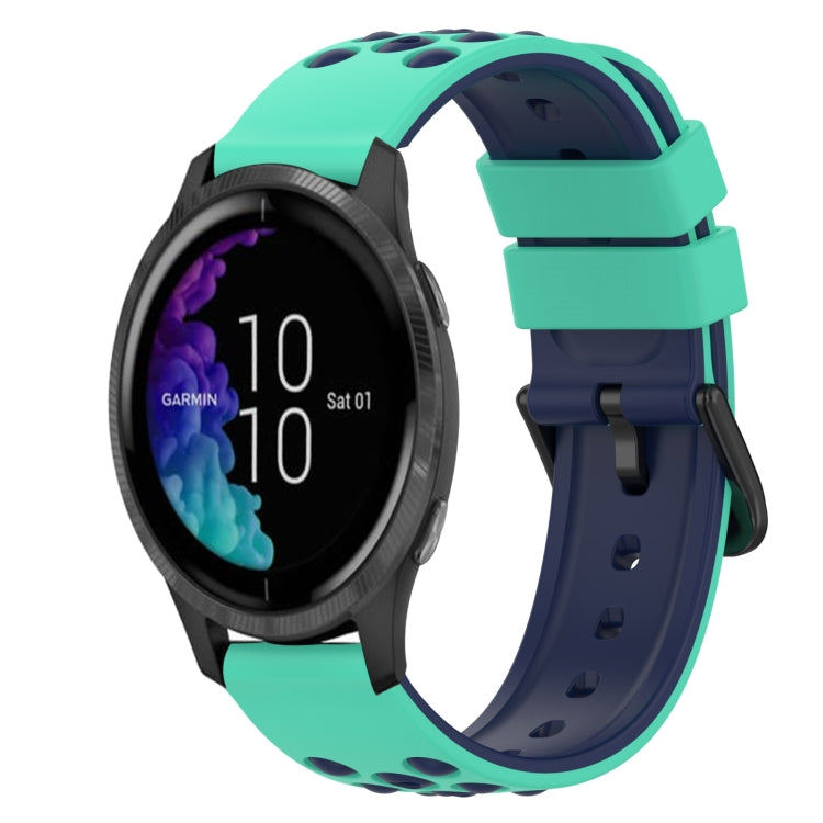 For Garmin Venu 20mm Two-Color Silicone Watch Band