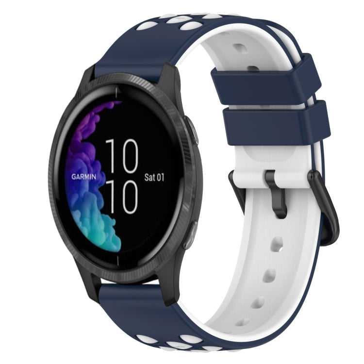 For Garmin Venu 20mm Two-Color Silicone Watch Band
