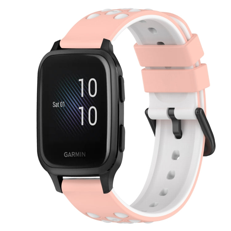For Garmin Venu SQ 20mm Two-Color Silicone Watch Band