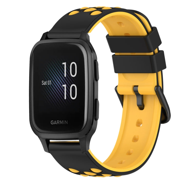 For Garmin Venu SQ 20mm Two-Color Silicone Watch Band