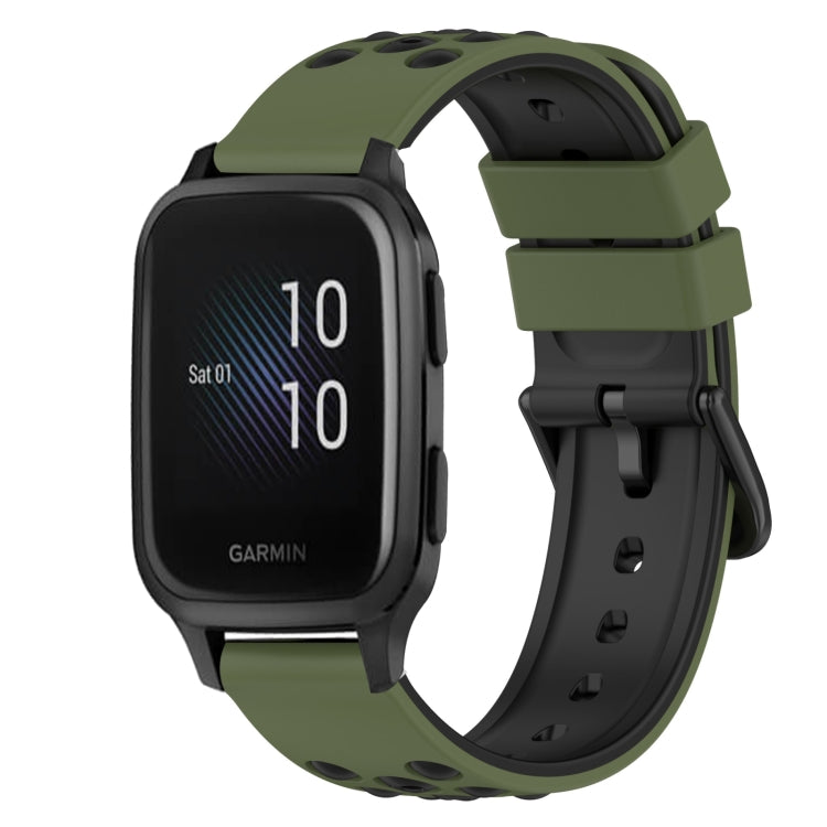 For Garmin Venu SQ 20mm Two-Color Silicone Watch Band