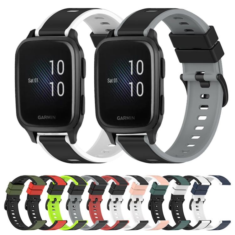 For Garmin Venu SQ 20mm Two-Color Silicone Watch Band