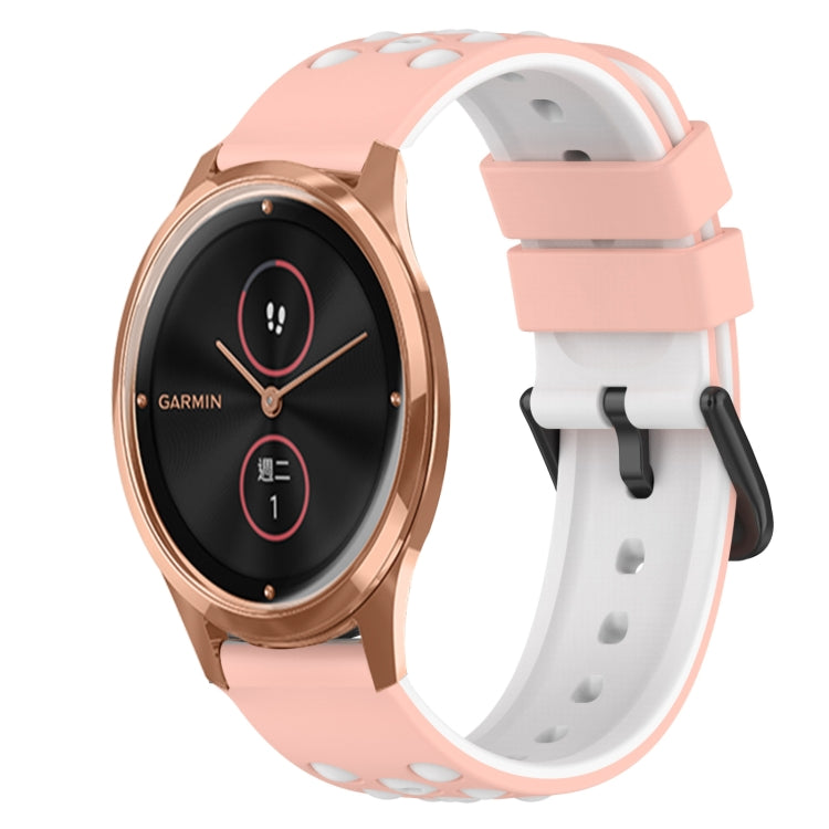 For Garmin Garminmove Luxe 20mm Two-Color Silicone Watch Band