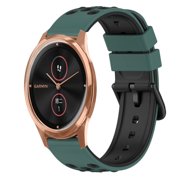 For Garmin Garminmove Luxe 20mm Two-Color Silicone Watch Band