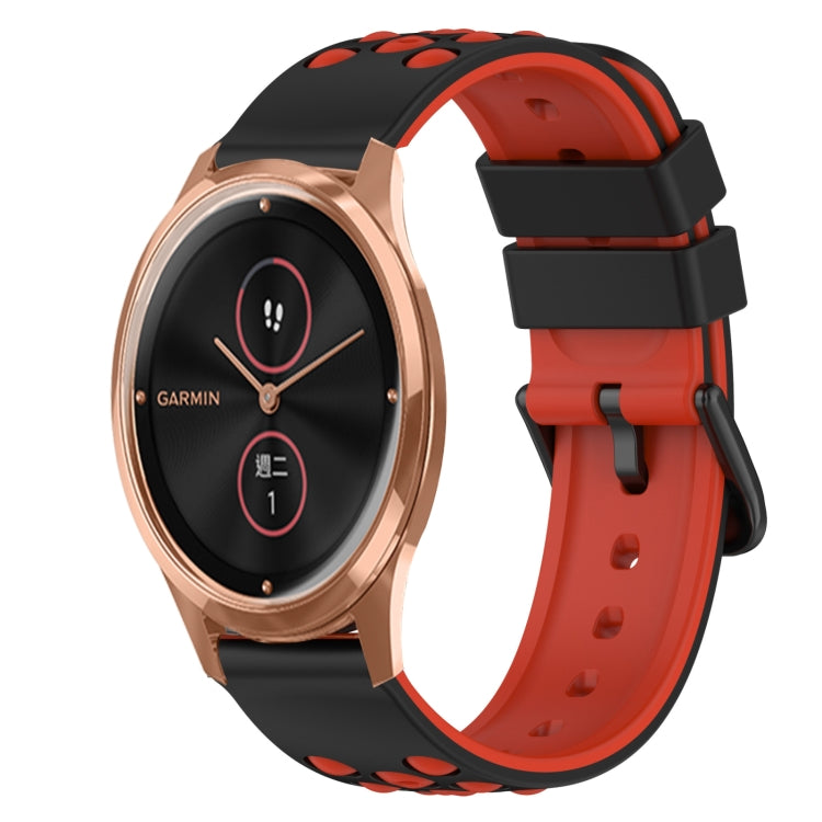 For Garmin Garminmove Luxe 20mm Two-Color Silicone Watch Band