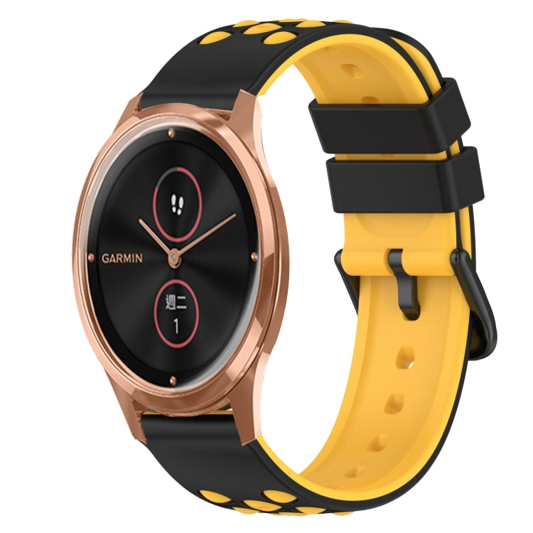 For Garmin Garminmove Luxe 20mm Two-Color Silicone Watch Band