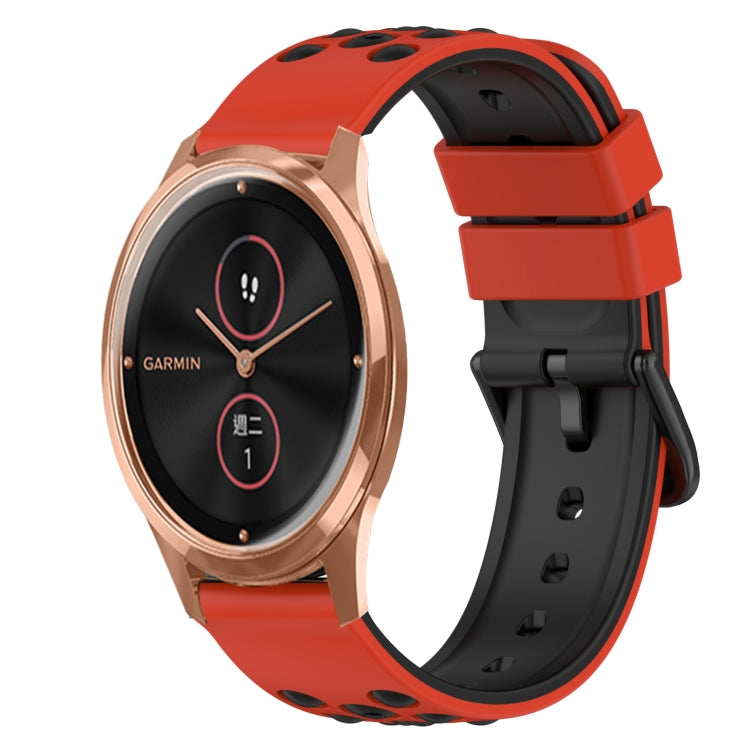 For Garmin Garminmove Luxe 20mm Two-Color Silicone Watch Band