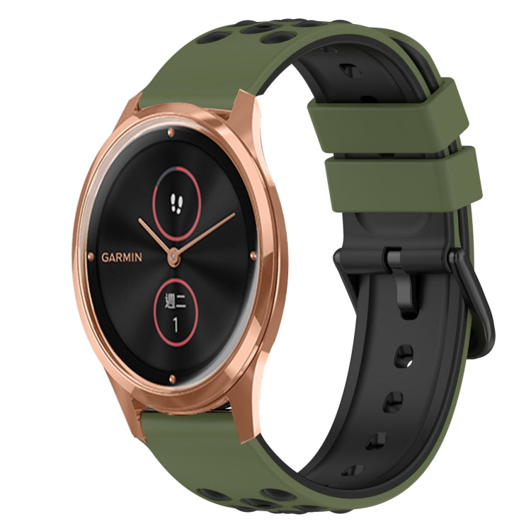 For Garmin Garminmove Luxe 20mm Two-Color Silicone Watch Band
