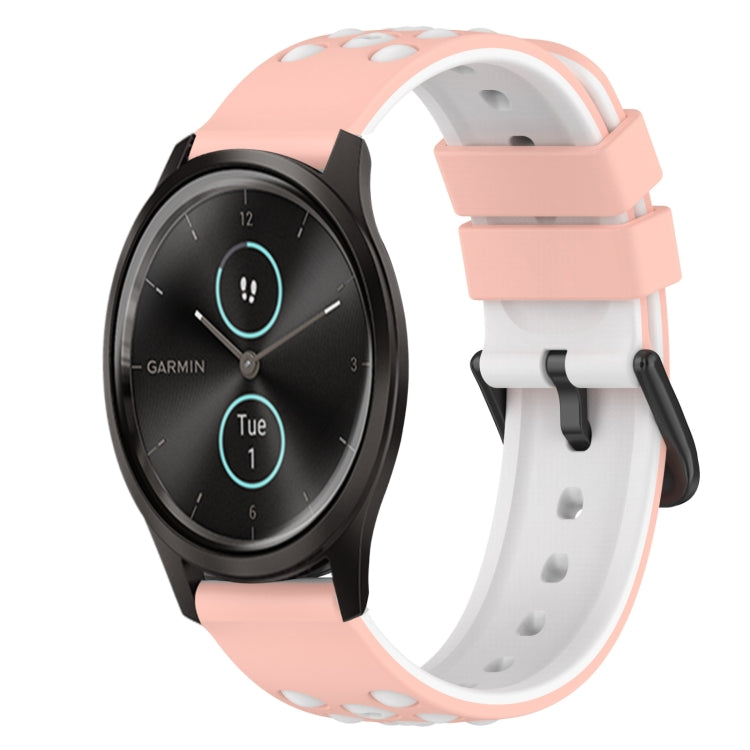 For Garmin Garminmove Style 20mm Two-Color Silicone Watch Band