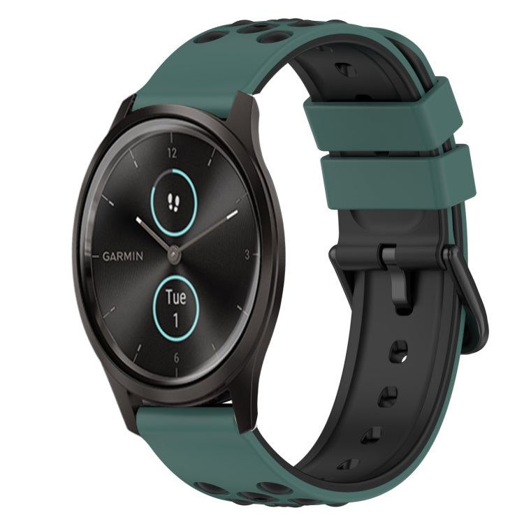 For Garmin Garminmove Style 20mm Two-Color Silicone Watch Band