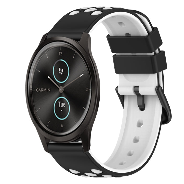 For Garmin Garminmove Style 20mm Two-Color Silicone Watch Band