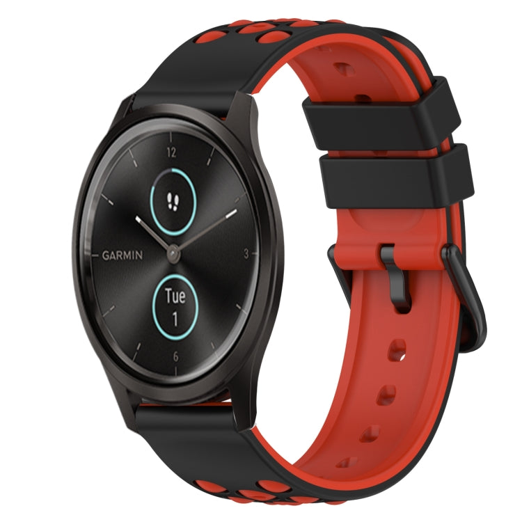 For Garmin Garminmove Style 20mm Two-Color Silicone Watch Band